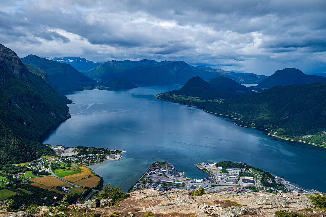 View over Romsdalsfjord, Andalsnes, More og Romsdal, Norway, Scandinavia, Europe