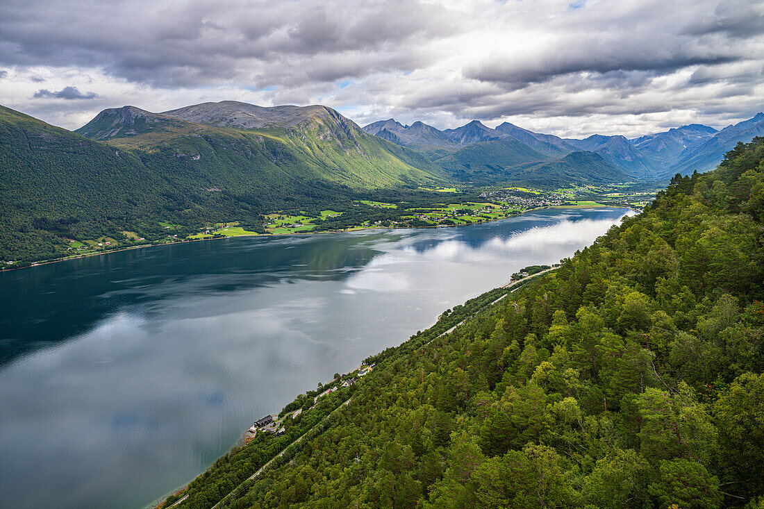 View over Romsdalsfjord, Andalsnes, More og Romsdal, Norway, Scandinavia, Europe