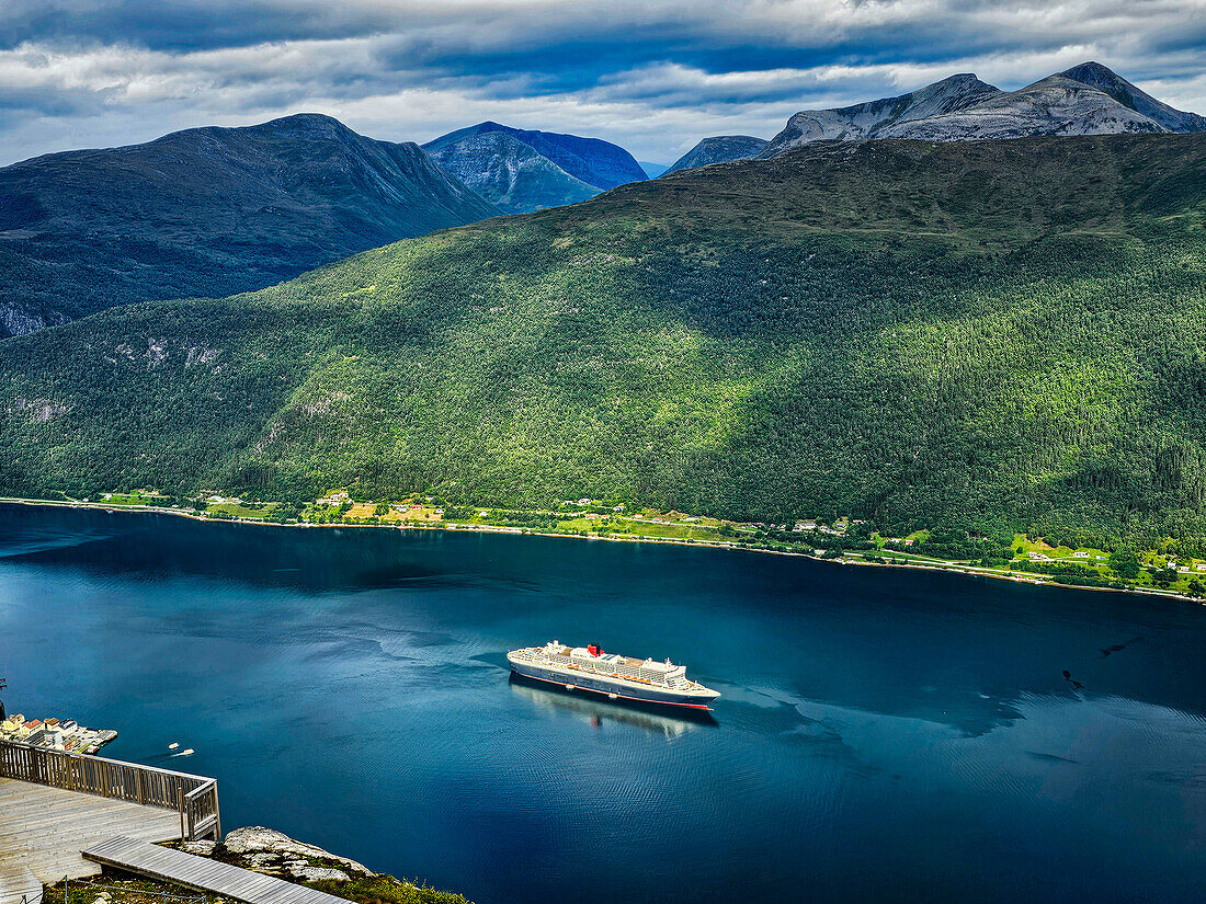 View over Romsdalsfjord, Andalsnes, More og Romsdal, Norway, Scandinavia, Europe