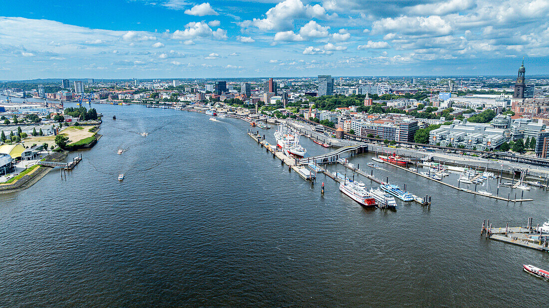 Aerial of the Speicherstadt, Hamburg, Germany, Europe, Europe