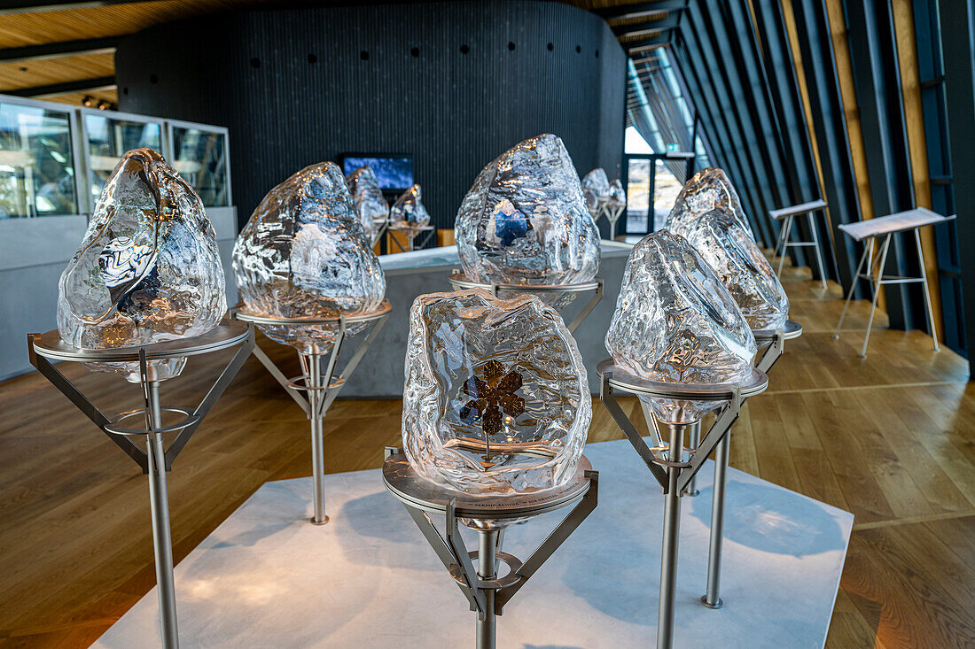 Ice crystals, Science Center, Ilulissat Icefjord, UNESCO World Heritage Site, Western Greenland, Denmark, Polar Regions