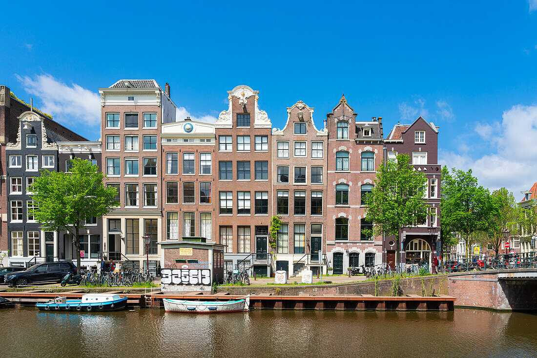 Houses by Singel canal, Amsterdam, The Netherlands, Europe