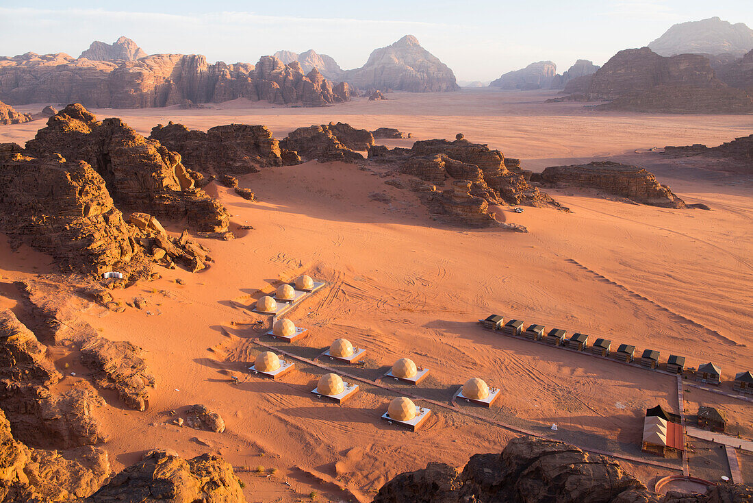 Bubble tents camp in Wadi Rum, UNESCO World Heritage Site, Jordan, Middle East