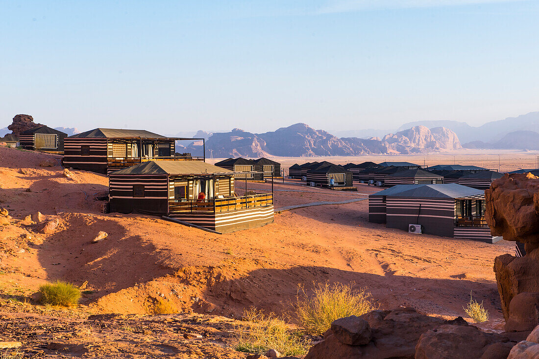 Suncity Camp in der Wüste von Wadi Rum,UNESCO-Welterbestätte,Jordanien,Naher Osten