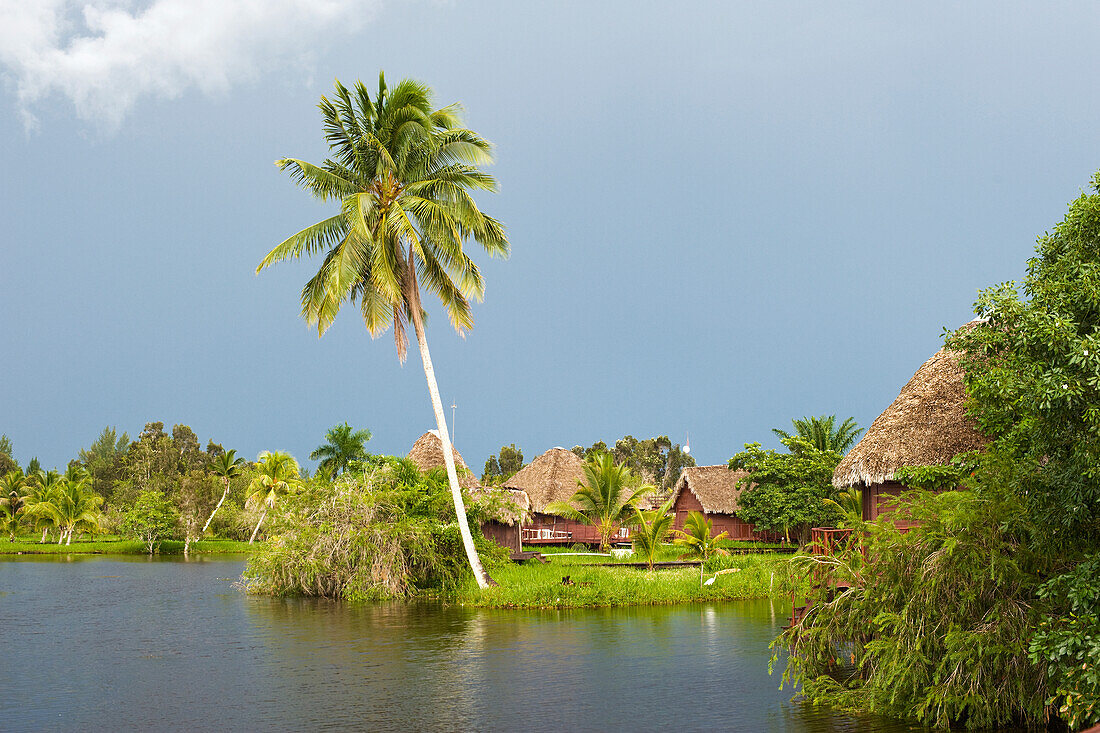 Replica native village in Treasure Lagoon, Guama, Zapata swamplands, Matanzas Province, Cuba, West Indies, Caribbean, Central America