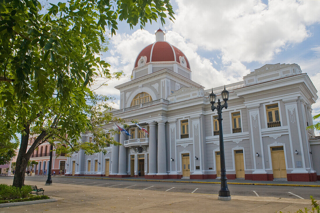 Government House built 1819 flanking the Parque Jose Marti in city centre, Cienfuegos City, UNESCO World Heritage Site, Cuba, West Indies, Caribbean, Central America