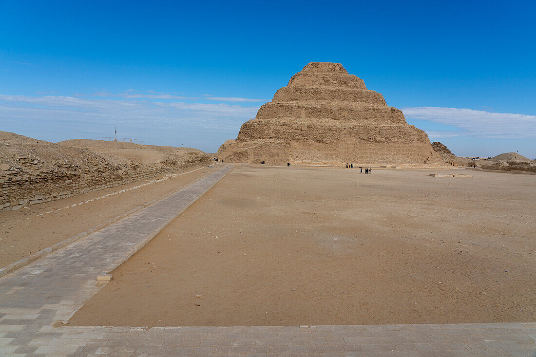 Stufenpyramide des Djoser,die erste Pyramide,Komplex von Saqqara,UNESCO-Welterbestätte,Ägypten,Nordafrika,Afrika