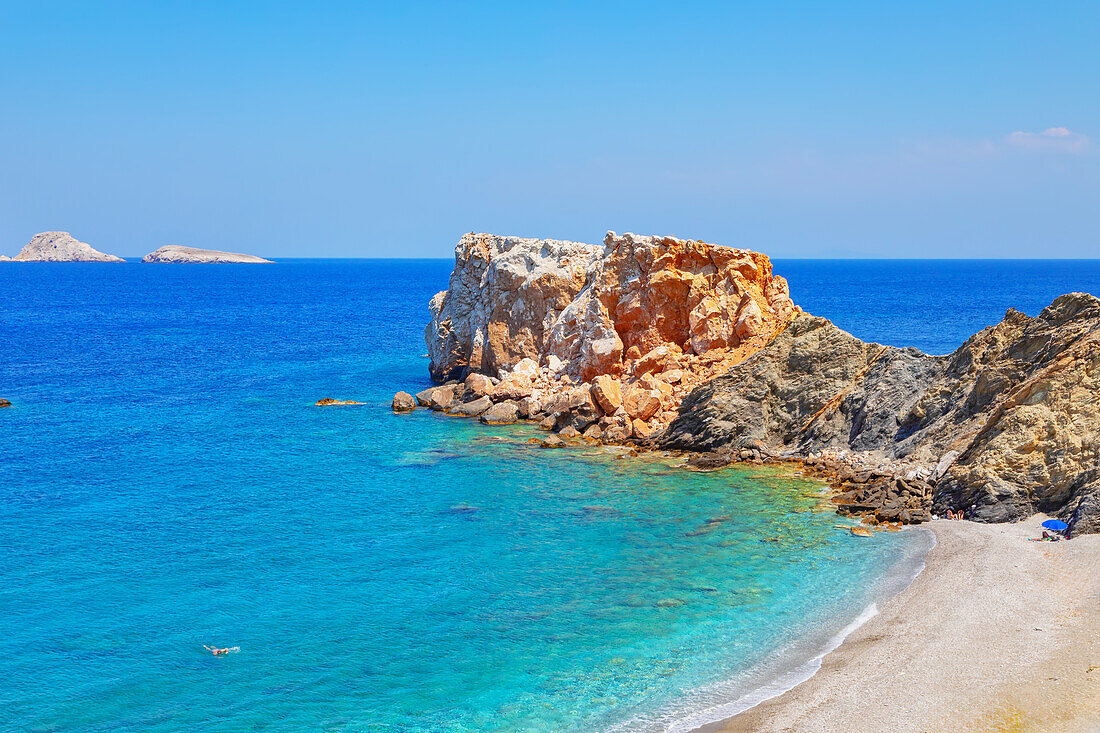 Vardia beach, Folegandros Island, Cyclades Islands, Greek Islands, Greece, Europe