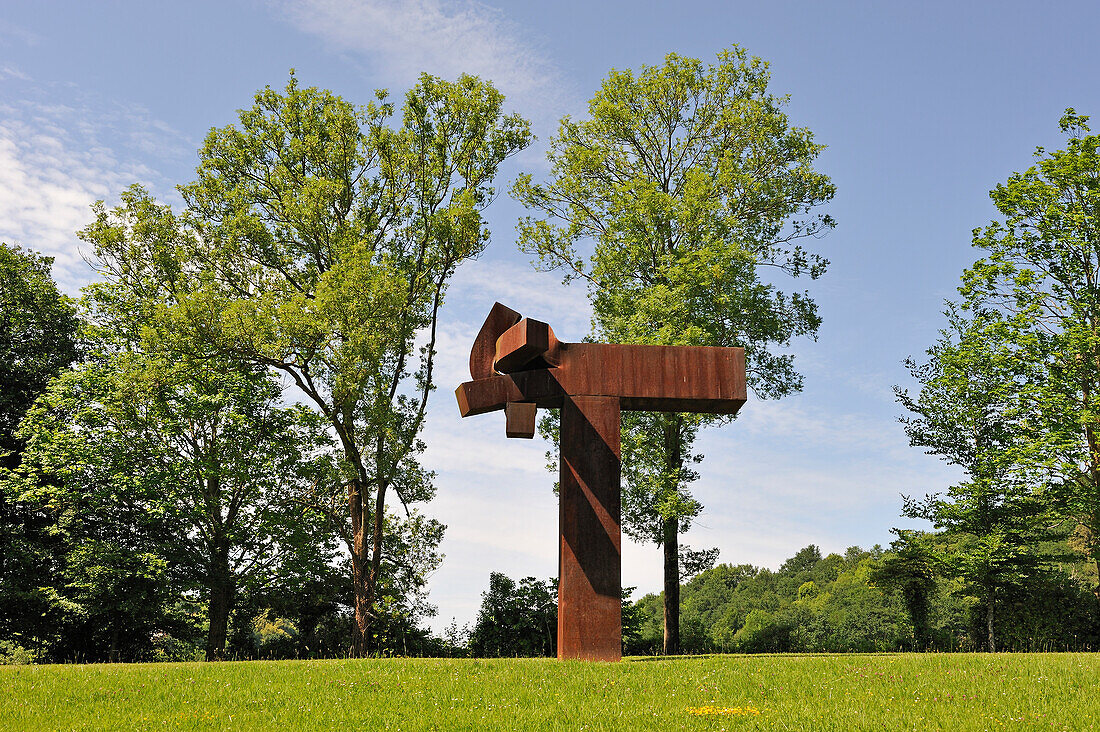 Works of the Spanish Basque sculptor Eduardo Chillida, 1924-2002, open-air Chillida-Leku Museum, Hernani, province of Gipuzkoa, Basque Country, Spain, Europe