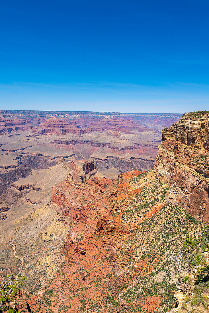 Grand Canyon,von der Hermit Road in der Nähe von Mohave Point,Grand-Canyon-Nationalpark,UNESCO-Weltnaturerbe,Arizona,Vereinigte Staaten von Amerika,Nordamerika