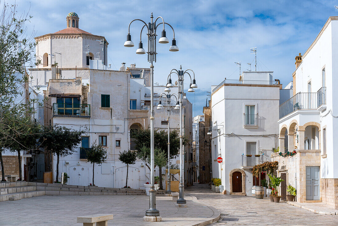 Polignano a Mare historic city center white houses, Polignano a Mare, Apulia, Italy, Europe