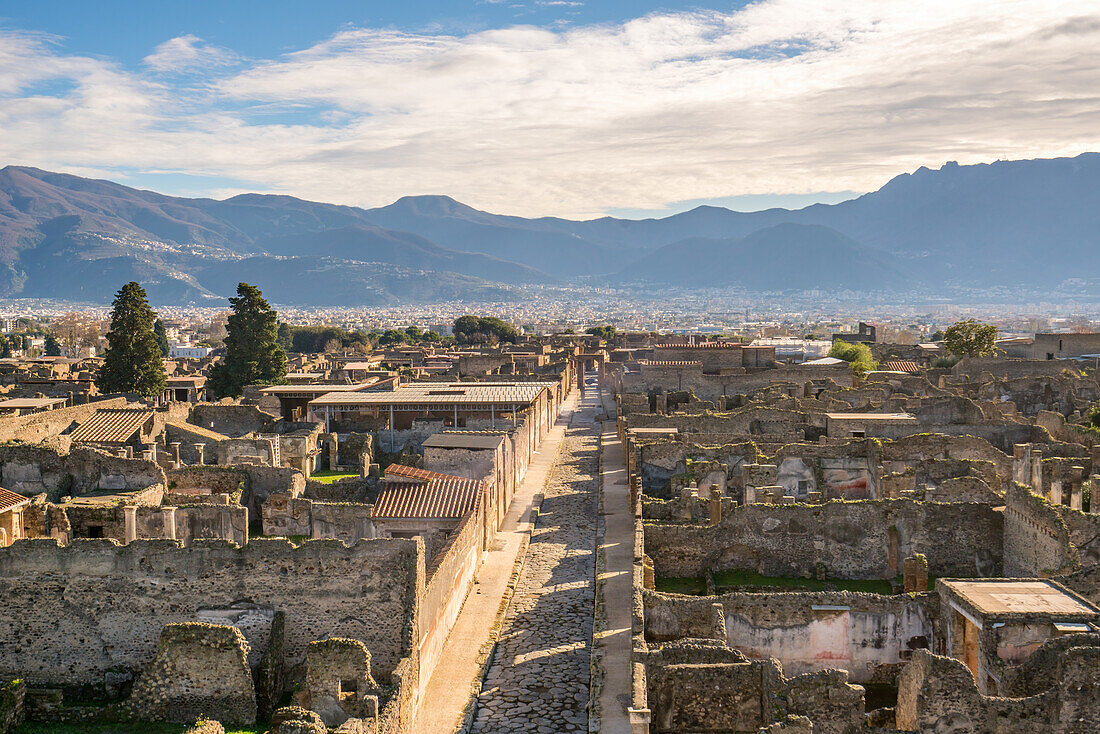 Pompeii, UNESCO World Heritage Site, archaeological site of ancient city destroyed by Mount Vesuvius volcanic eruption, near Naples,Campania, Italy, Europe