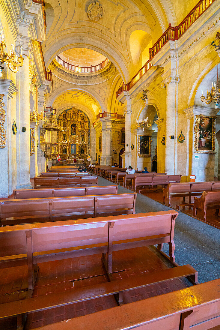 Interior of Church of the Company, Arequipa, Peru, South America