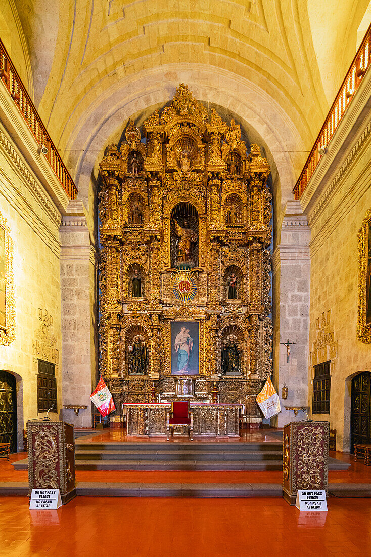 Altar at Church of the Company, Arequipa, Peru, South America