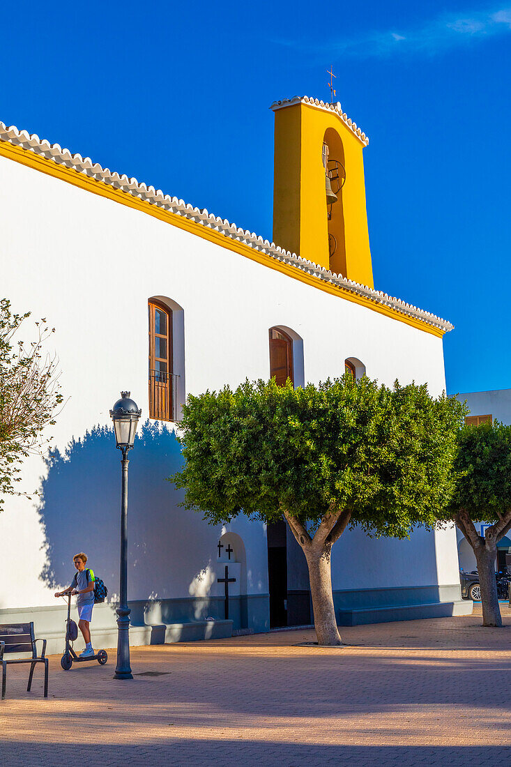 Kirche Santa Gertrudis de Fruitera,Santa Gertrudis de Fruitera,Ibiza,Balearische Inseln,Spanien,Mittelmeer,Europa