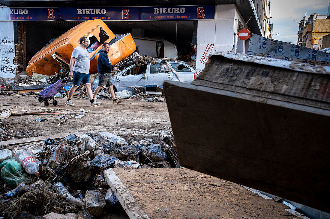 Effects of the DANA floods of October 29, 2024, in AV Gomez Ferrer, Sedavi, Comunidad de Valencia, Spain