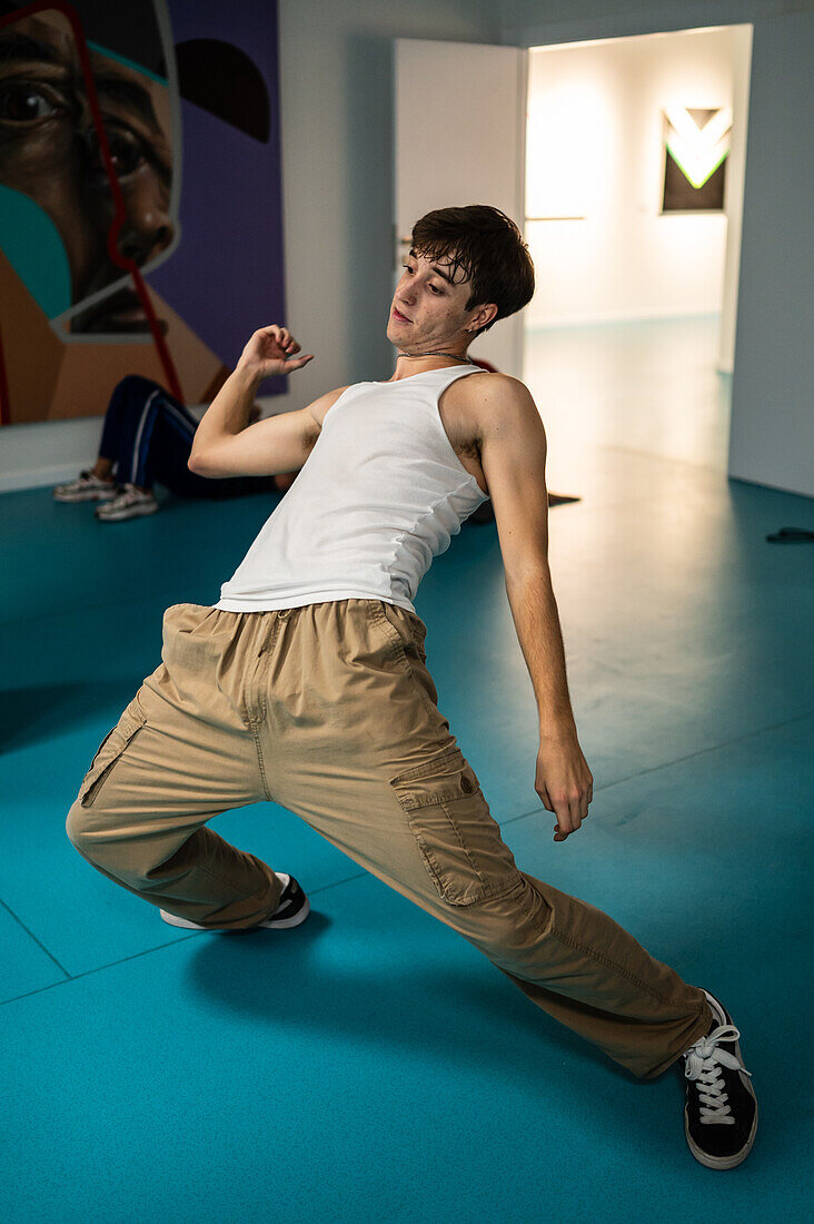 Young dancers meet and share in the context of the MAF Battle event, urban and street dance event in Zaragoza, Spain