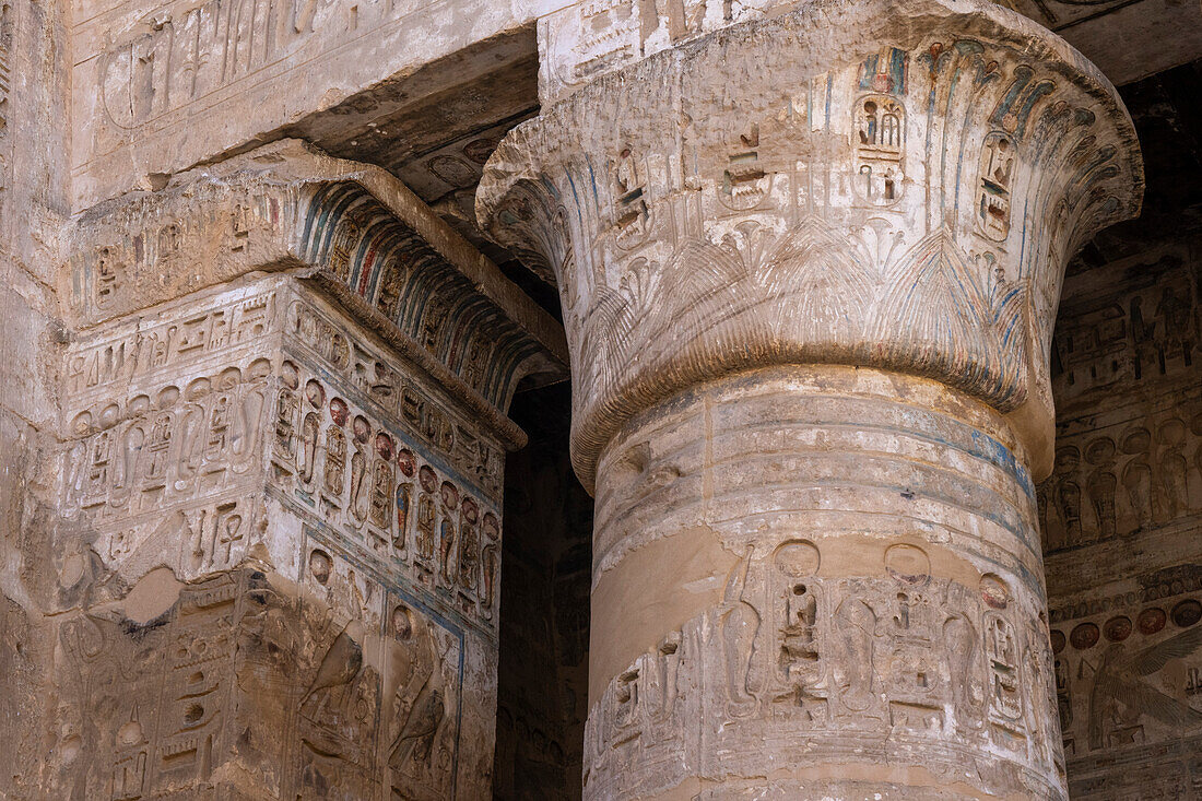 Habu Temple, Temple of Ramesses III, Luxor, Egypt.