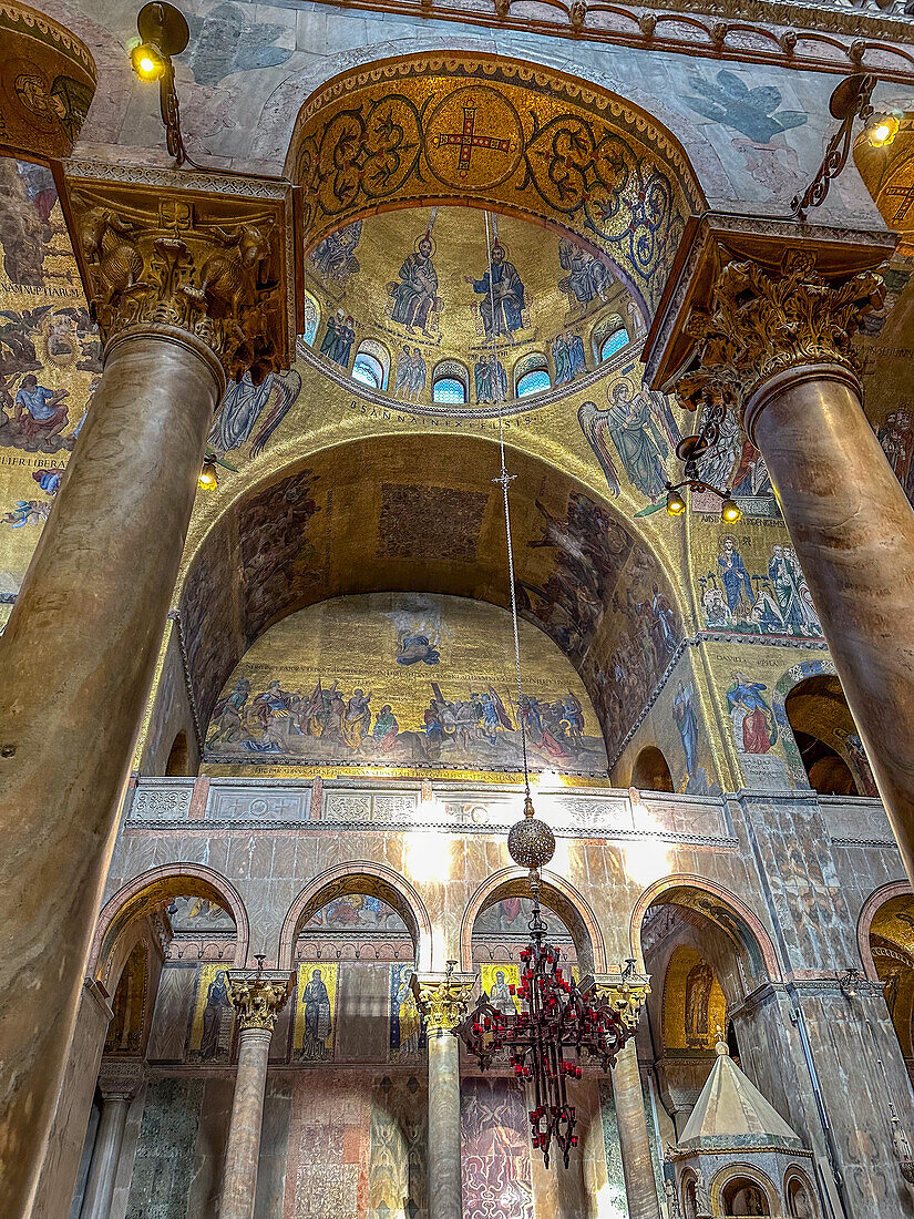 Interior detail of St. Mark's Basilica in Venice, Italy.