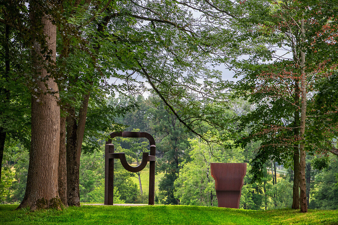 The Chillida-Leku Museum, sculptures in gardens and forests of the Basque sculptor Eduardo Chillida, Hernani, Guipuzcoa, Basque Country, Spain.