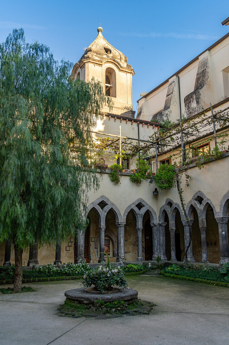 The 14th Century Cloisters of San Francesco in the historic center of Sorrento, Italy.