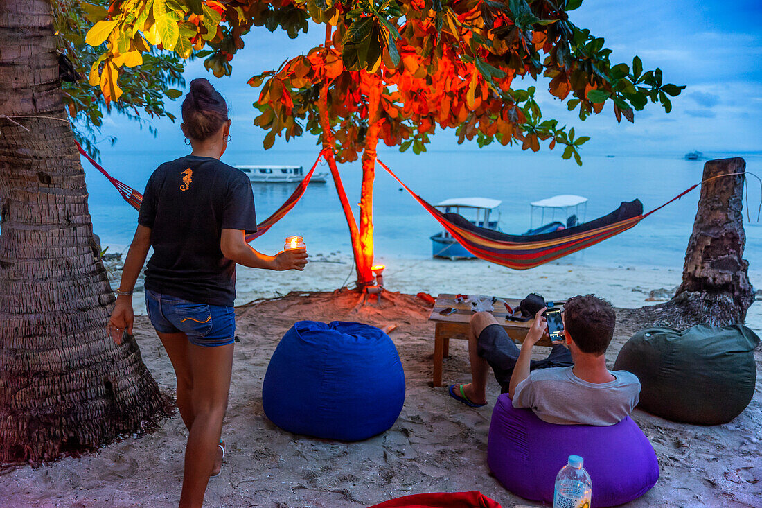 Restaurant bar chill out at Bounty beach, Malapascua island, Cebu, Philippines