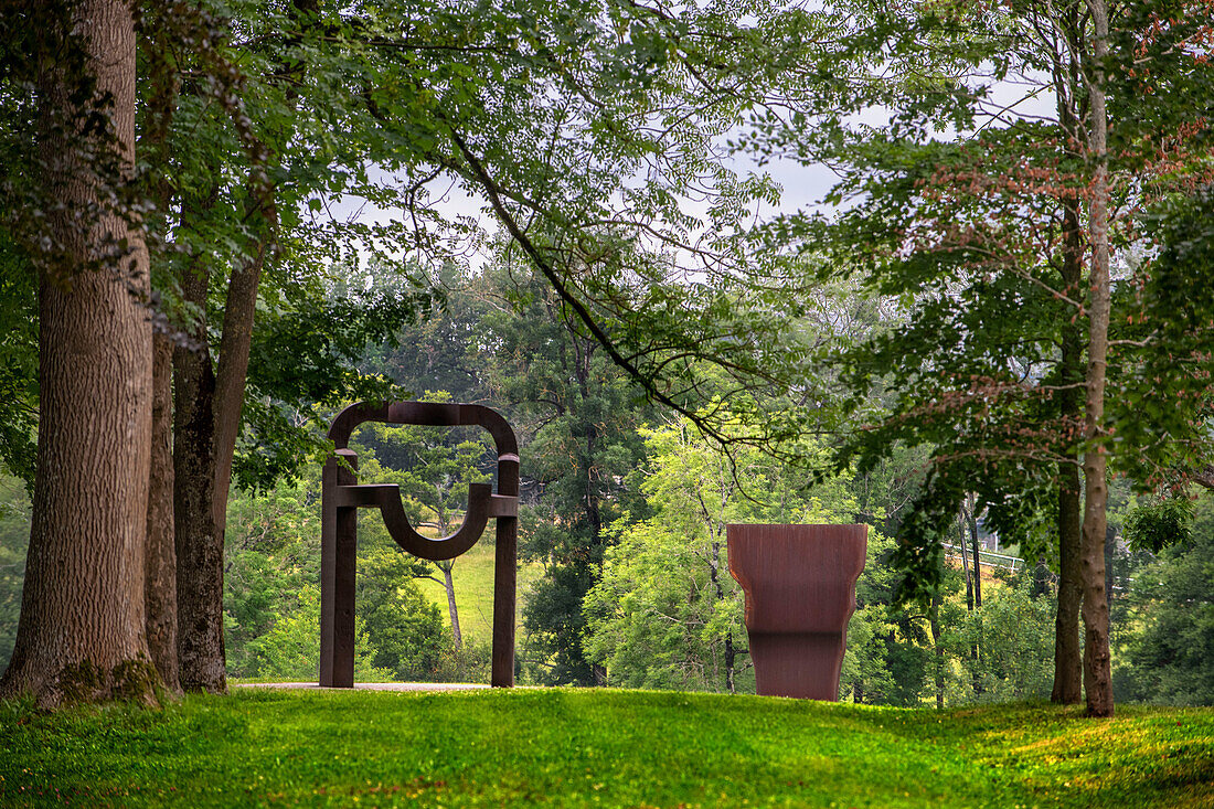 The Chillida-Leku Museum, sculptures in gardens and forests of the Basque sculptor Eduardo Chillida, Hernani, Guipuzcoa, Basque Country, Spain.