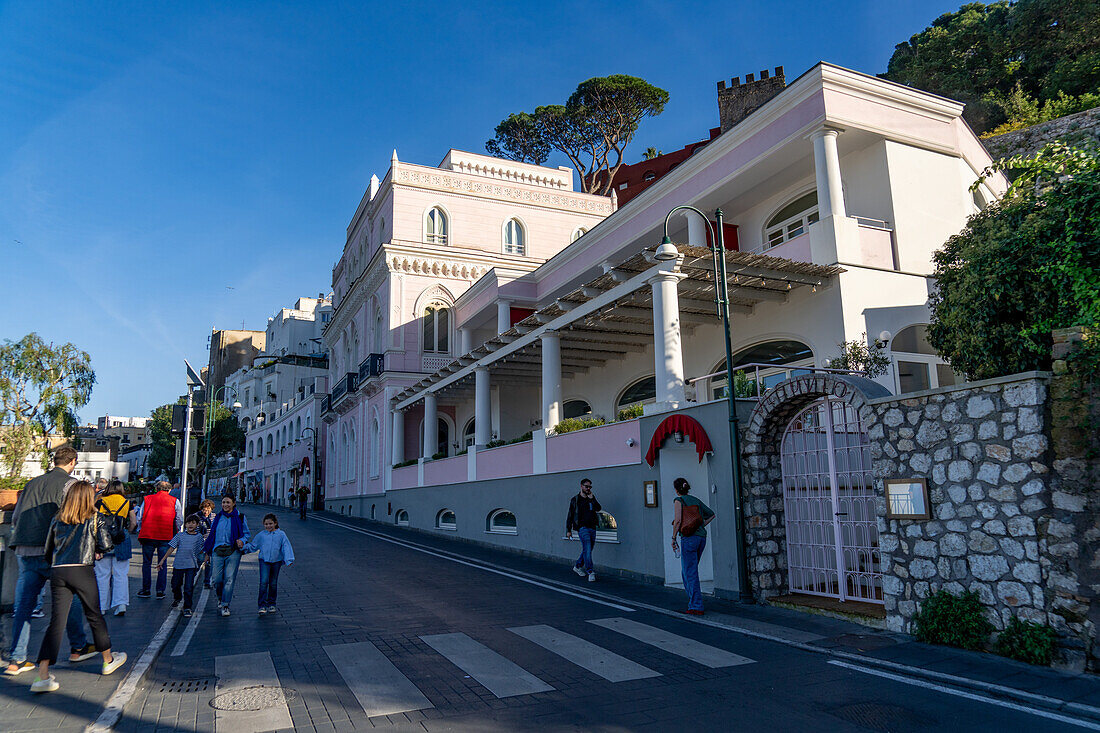 The elegant Il Capri Hotel in the town of Capri, largest community on the island of Capri, Italy.