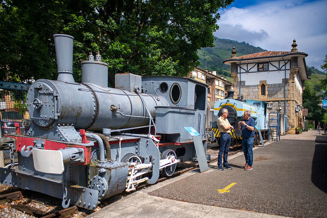 Azpeitia old steam train car in the Basque Railway Museum one of the most important of its kind in Europe. Railway history of Euskadi in Azpeitia, Gipuzkoa, Euskadi, Basque country, Spain.