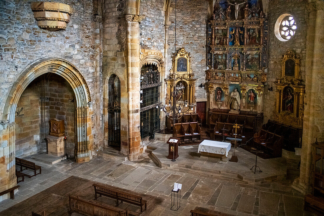 Ziortza-Bolibar, Inside Zenarruza monastery on the Camino del Norte, Spanish pilgrimage route to Santiago de Compostela, a UNESCO World Heritage Site, Basque country Euskadi, Spain