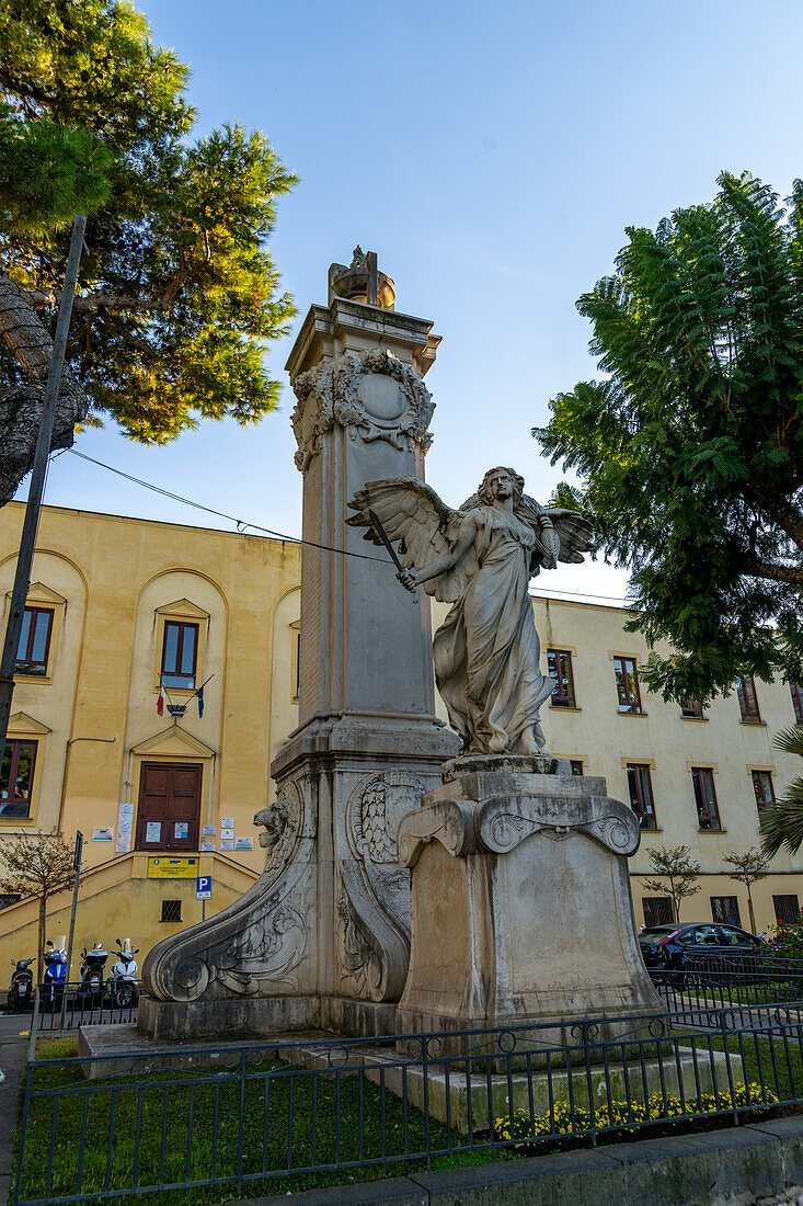 Monument to the Sorrentine Fallen of the First World War in the Piazza della Vittoria in Sorrento, Italy.