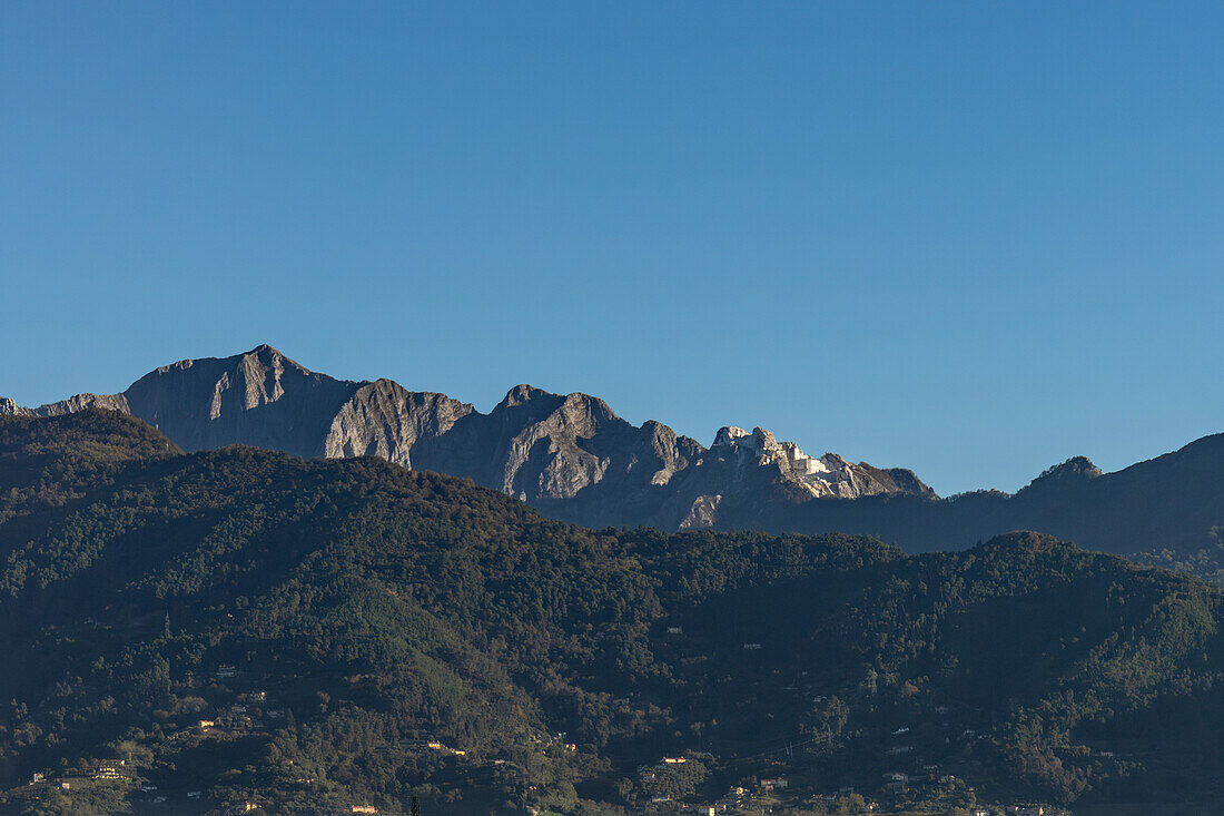 A marble quarry high in the Apuan Alps near Carrara, Italy.