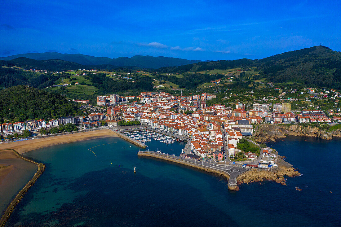 Old town and fishing port of Lekeitio in the province of Biscay Basque Country Northern Spain Euskadi Euskalerria