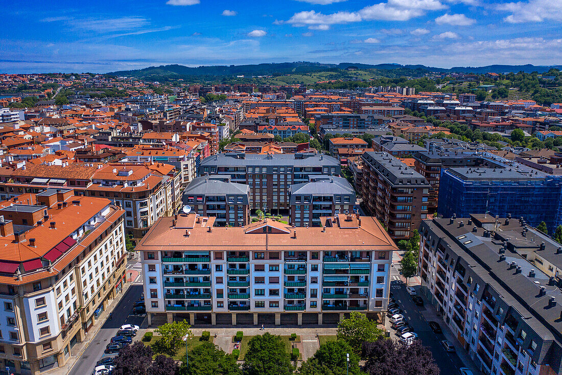 Panoramic aerial view of Getxo, Bilbao province, Basque Country, Euskadi, Spain.