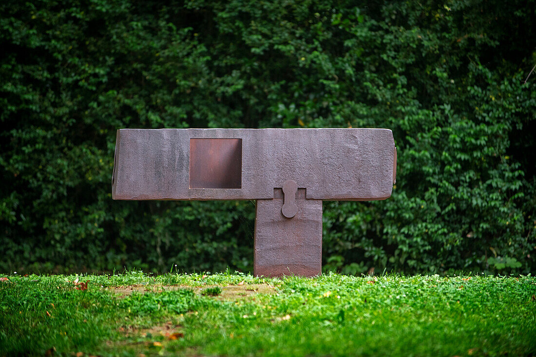 The Chillida-Leku Museum, sculptures in gardens and forests of the Basque sculptor Eduardo Chillida, Hernani, Guipuzcoa, Basque Country, Spain.