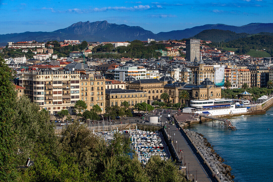 Landschaft San Sebastián vom Berg Urgull, San Sebastián, Gipuzkoa, Donosti San Sebastián, Nordspanien, Euskadi, Euskaerria, Spanien.