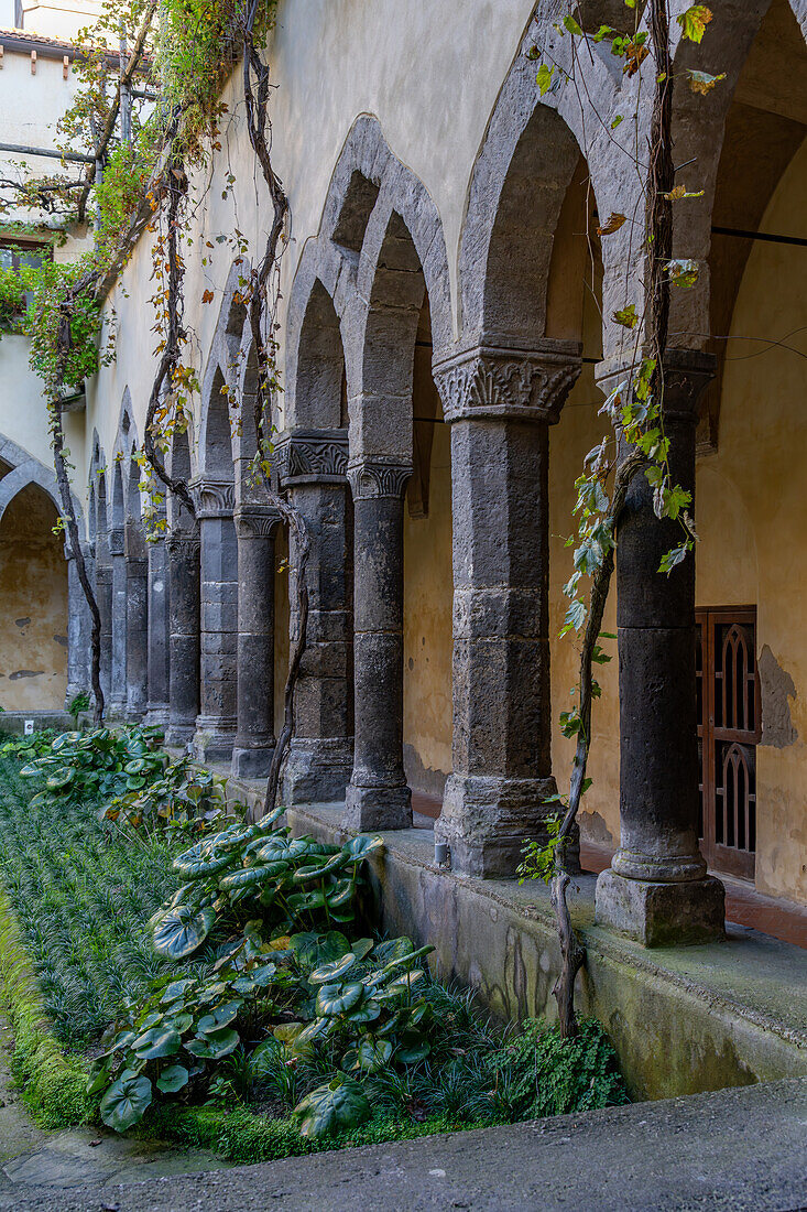 The 14th Century Cloisters of San Francesco in the historic center of Sorrento, Italy.