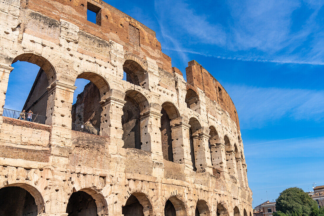 The ancient Roman Colosseum or Flavian Amphitheater in Rome, Italy.