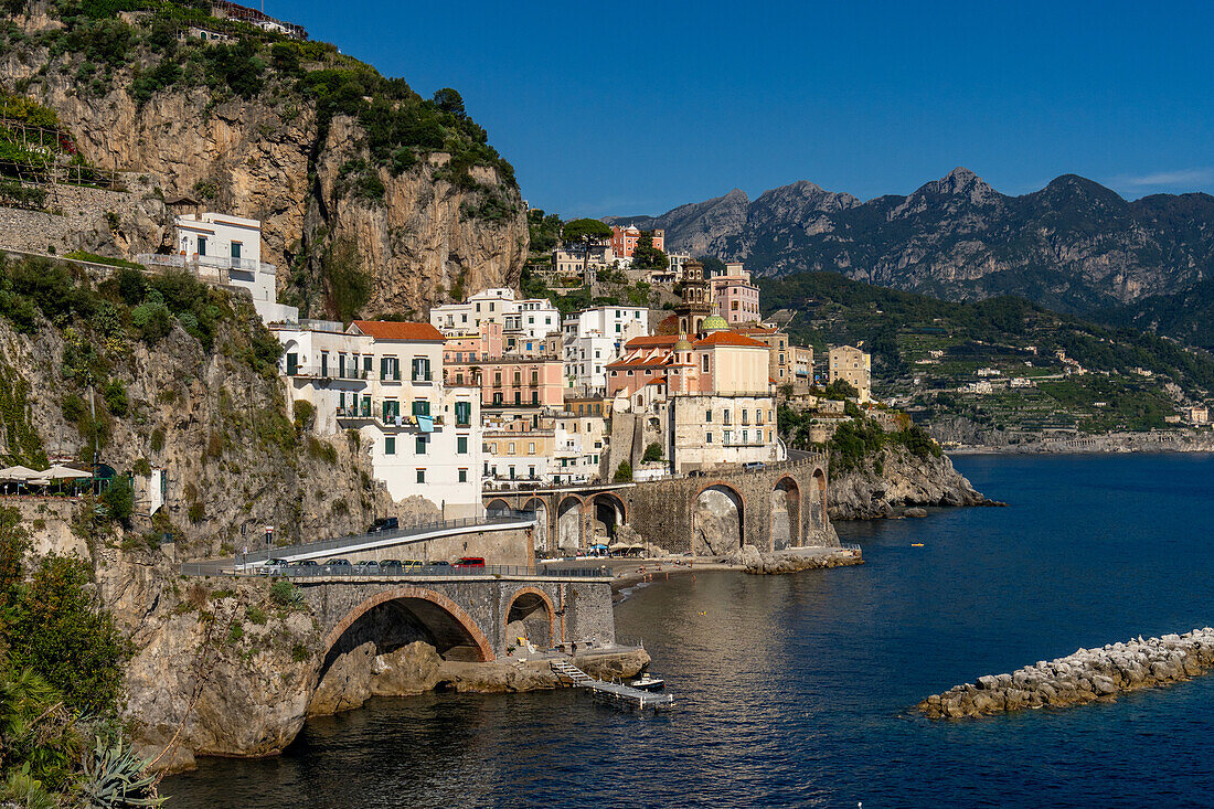 The town of Atrani on the Amalfi Coast of Italy.