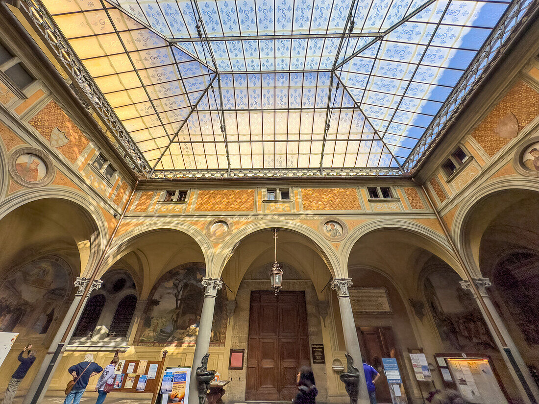 The Voti Cloister of the Basilica della Santissima Annunziata in Florence, Italy.