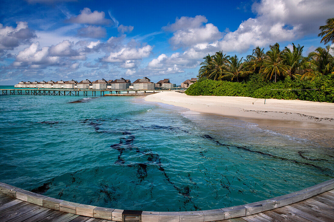 Luxury water villas of Six Senses Laamu maldives luxury resort villas, Laamu Atoll region Maldives