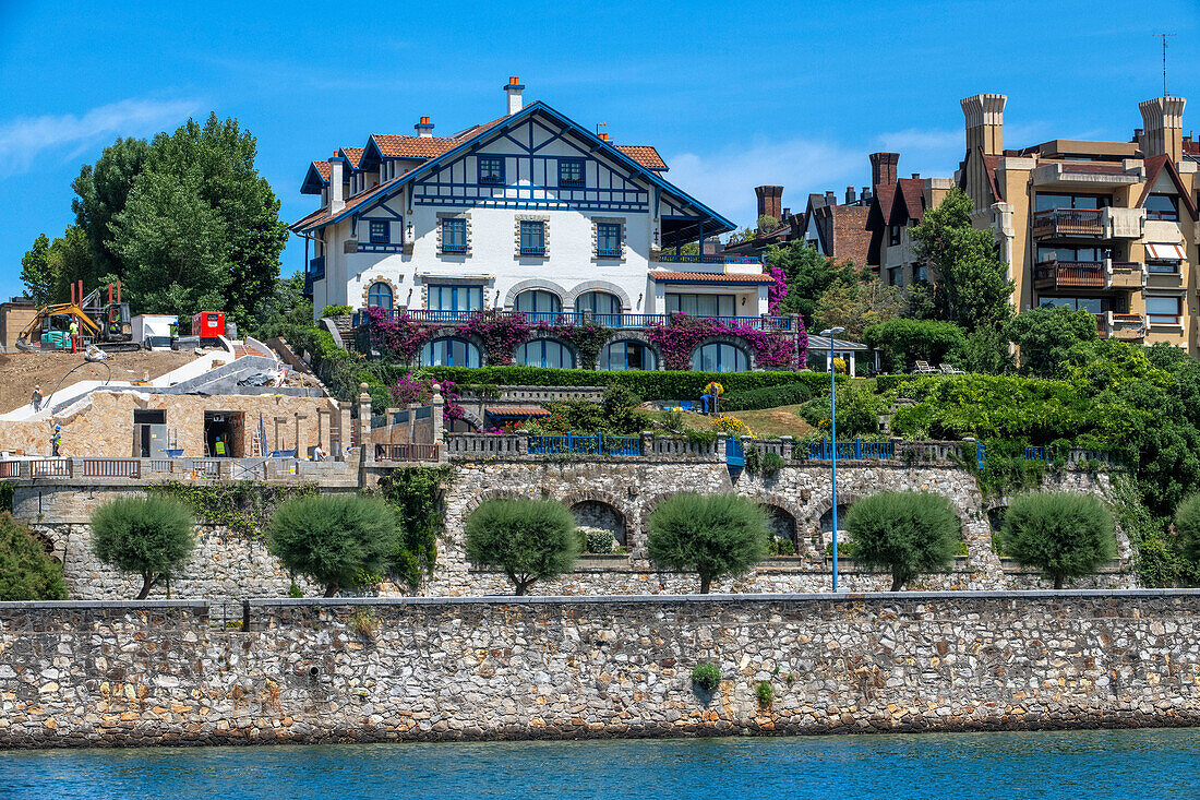 Aitzgoyen, Luxury houses and palaces in Getxo of Guecho, near La bola beach, Bizkaia, Bilbao province, Basque Country, Euskadi, Spain.