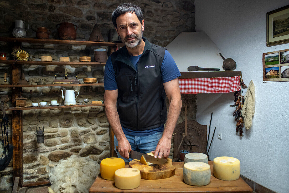 Idiazábal cheese productor in Ondarre, Goierri, Basque Highlands Basque Country, Euskadi Spain.