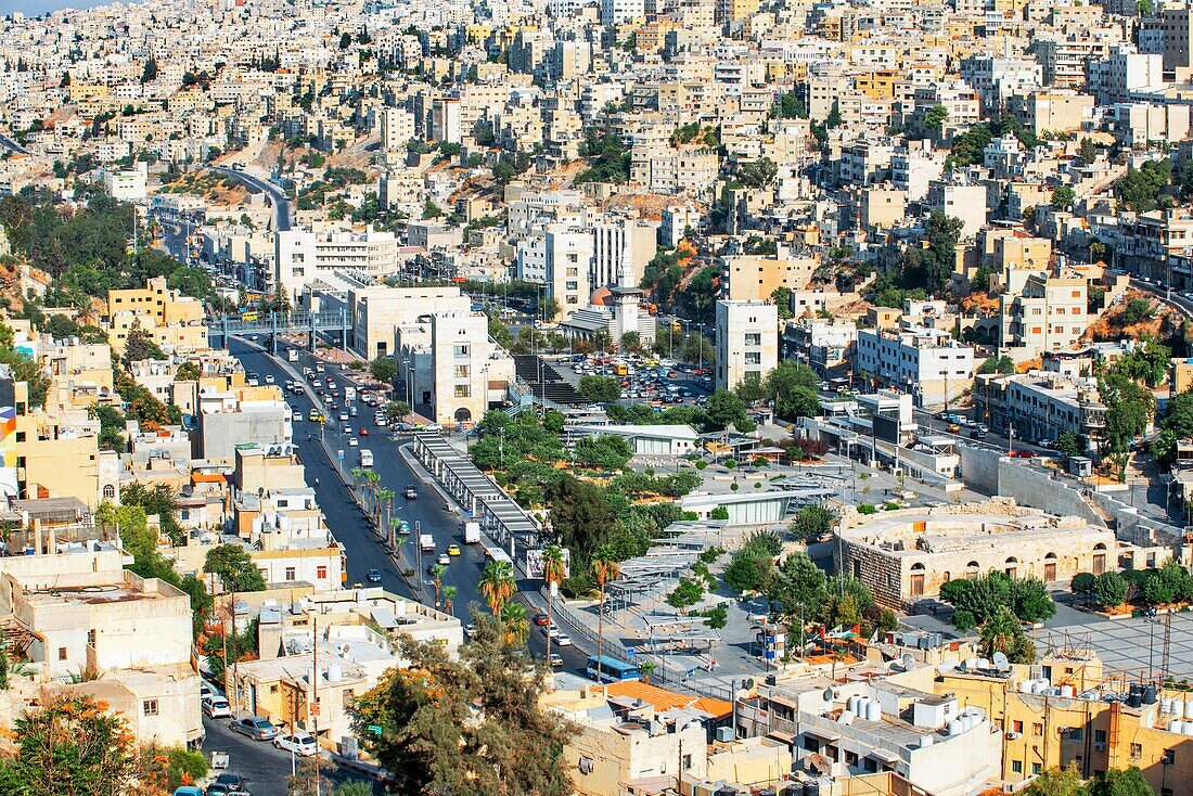 Cityscape view of capital Amman downtown, Jordan, Middle East, Asia