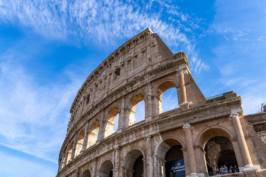 The ancient Roman Colosseum or Flavian Amphitheater in Rome, Italy.