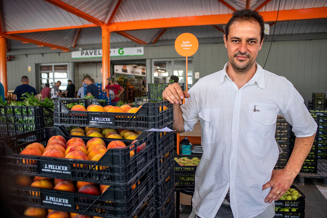 Jesús Pellicer president of the Association of Farmers of Mercabarna Fruit and Vegetable section, in Mercabarna. Barcelona´s Central Markets. Barcelona. Spain