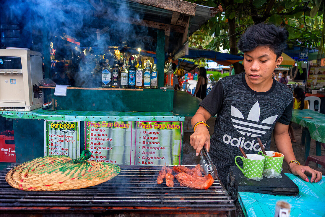 Local food in the restaurant in Bounty beach, Malapascua island, Cebu, Philippines