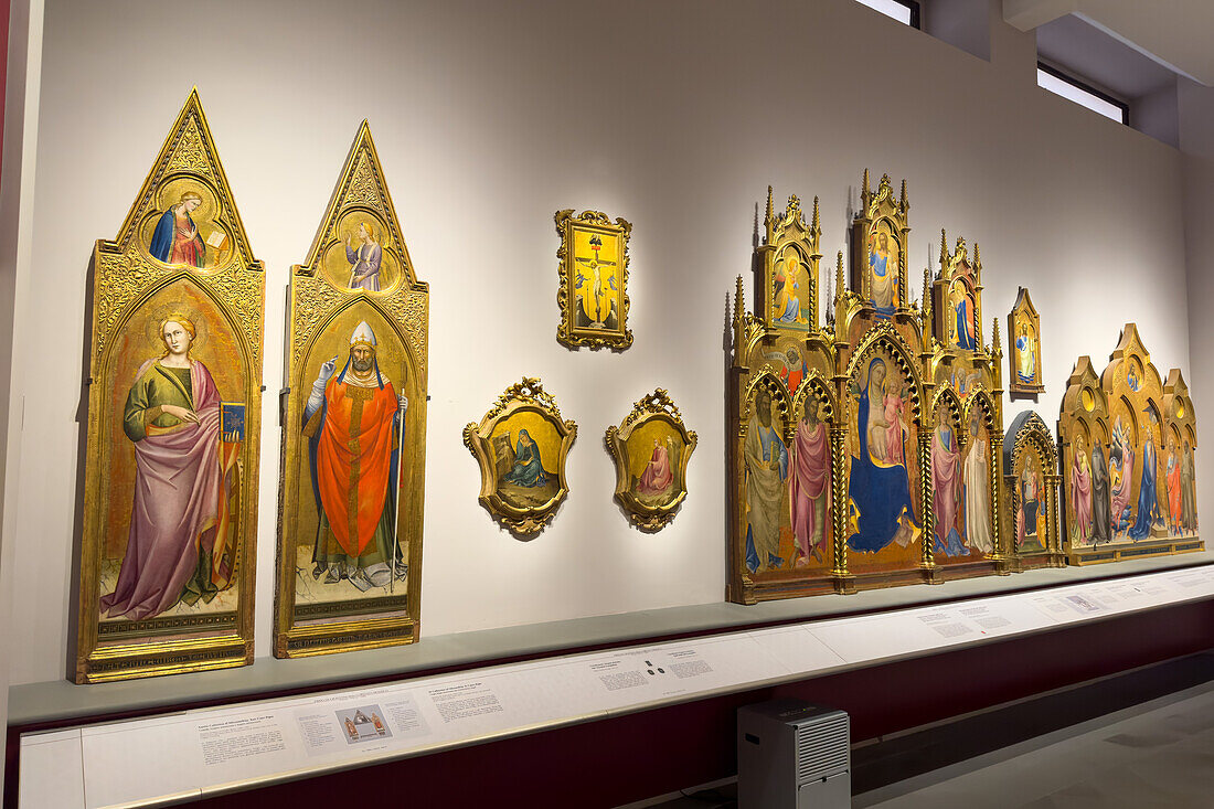 Paintings by Piero di Giovanni aka Lorenzo Monaco in the Accademia Gallery in Florence, Italy. Circa late 1300s.