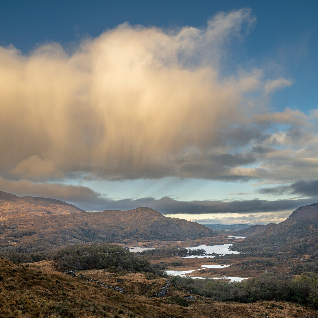 View of valley and lakes, Lady's View, Killarney, County Kerry, Munster, Republic of Ireland