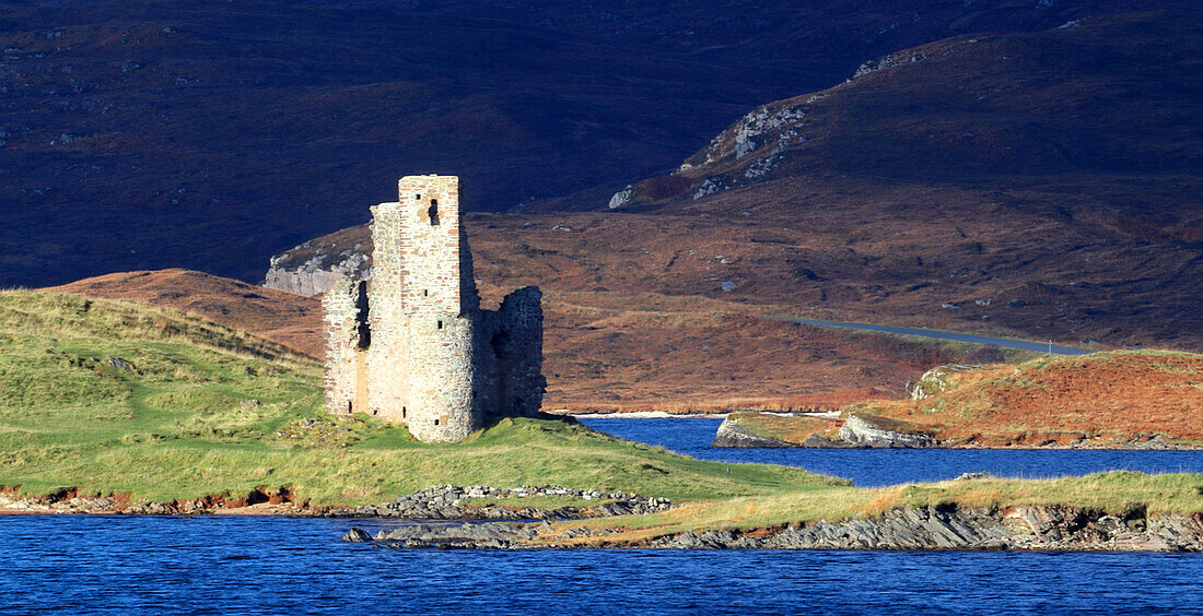 Ardvreck Castle, Loch Assynt, Ross and Cromarty, Highlands, Schottland, Vereinigtes Königreich